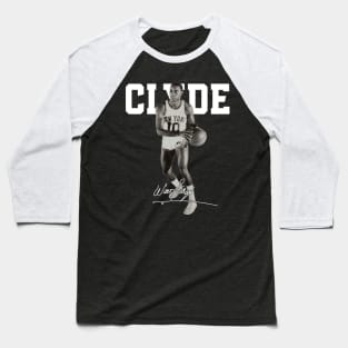 Walt Frazier The Clyde Basketball Legend Signature Vintage Retro 80s 90s Bootleg Rap Style Baseball T-Shirt